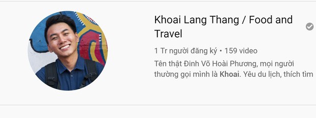 Travel blogger Khoai Lang Thang chính thức đạt 1 triệu người đăng kí kênh trên Youtube - Ảnh 2. Travel blogger Khoai Lang Thang chính thức đạt 1 triệu người đăng kí kênh trên Youtube - Ảnh 2.